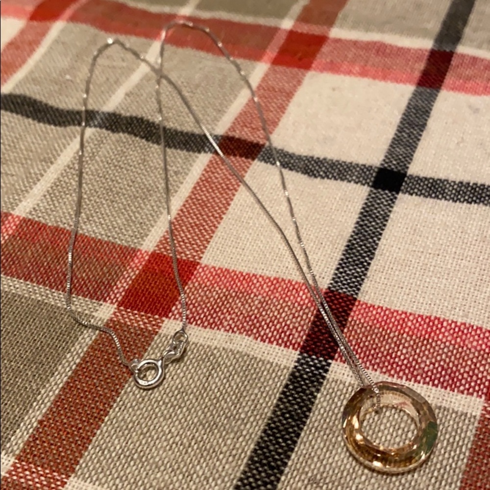Gold Swarovski Crystal Cosmic pendent and necklace